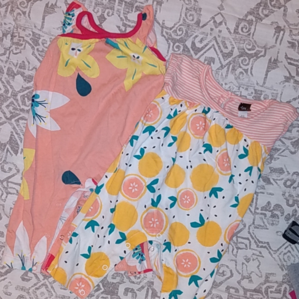 Tea Collection Rompers, 0-3M